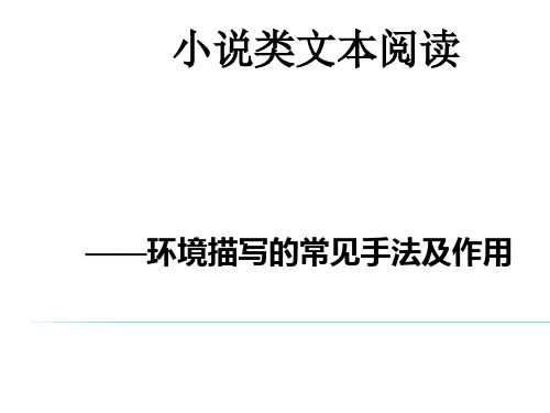 高考语文专题复习课件：环境描写的常见手法及作用