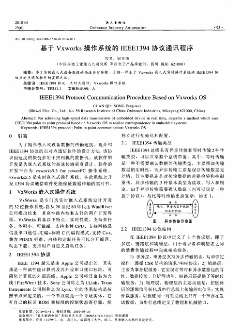 基于Vxworks操作系统的IEEE1394协议通讯程序