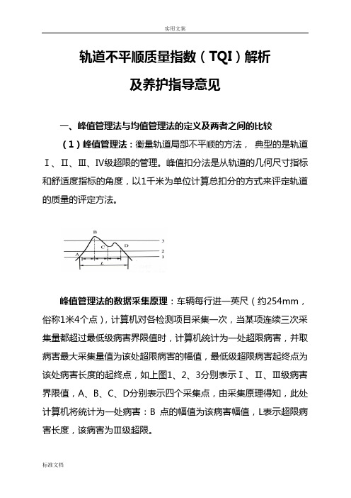 轨道不平顺高质量指数(TQI)解析汇报及养护指导意见