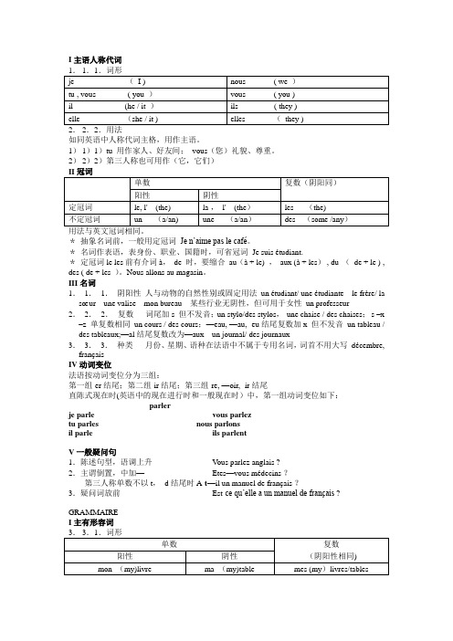 法语基础语法总结