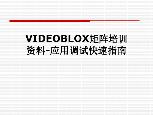 VIDEOBLOX矩阵培训资料-应用调试快速指南