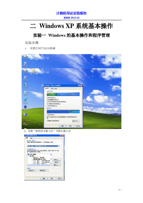 计算机导论实验,计算机基本操作