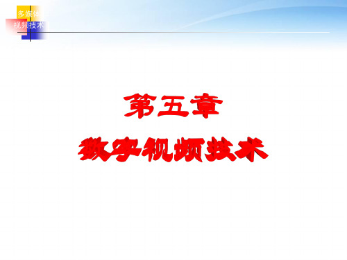 多媒体技术及应用--数字视频技术  ppt课件