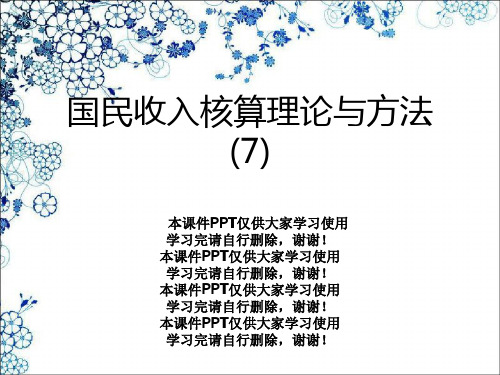 国民收入核算理论与方法(7)