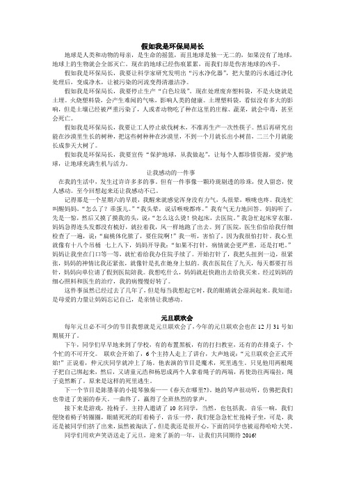 假如我是环保局局长