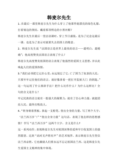 韩麦尔先生
