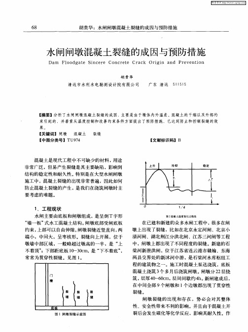 水闸闸墩混凝土裂缝的成因与预防措施