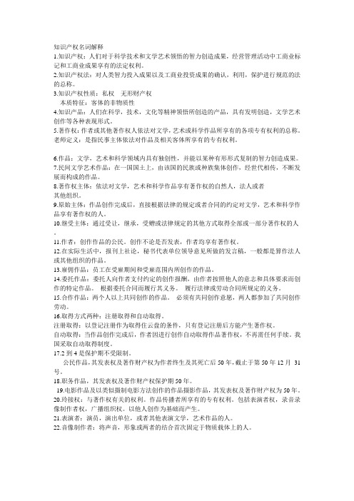 知识产权名词解释