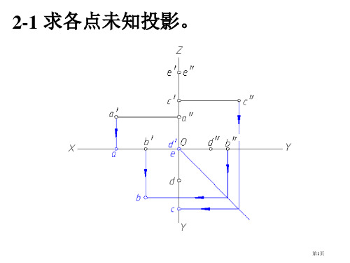 机械制图点直线平面的投影习题答案市公开课一等奖省赛课微课金奖课件