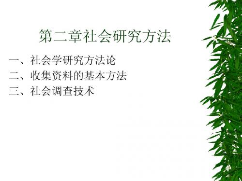 第2章 社会学研究方法