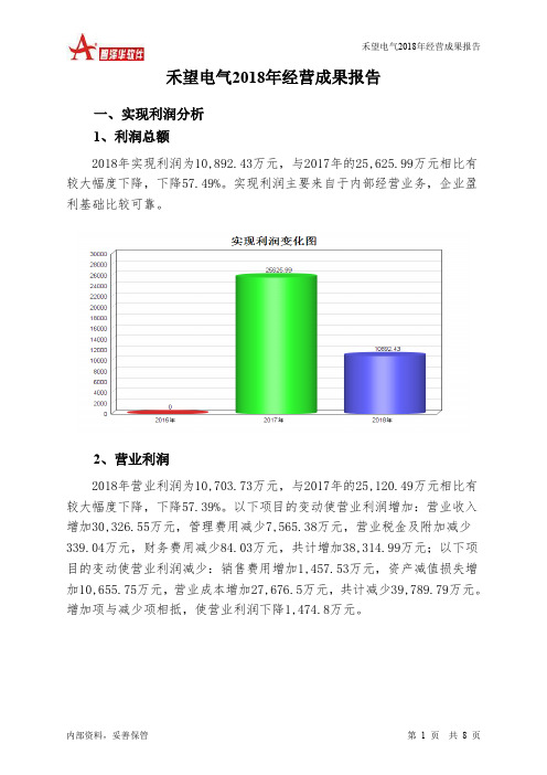 禾望电气2018年经营成果报告-智泽华