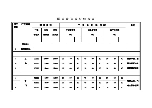 医院薪资等级结构表