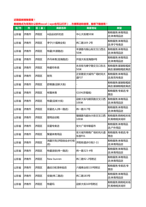 2020新版山东省济南市济阳区体育用品工商企业公司商家名录名单黄页联系方式大全20家
