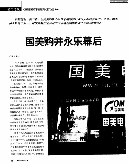 国美购并永乐幕后