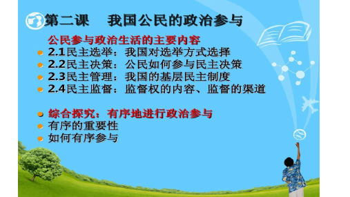 高一政治 2.1民主选举：投出理性一票 公开课课件