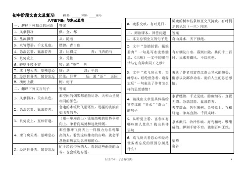 八年级下册与朱元思书.