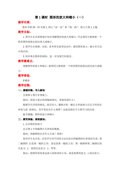 第1课时 图形的放大和缩小(一)