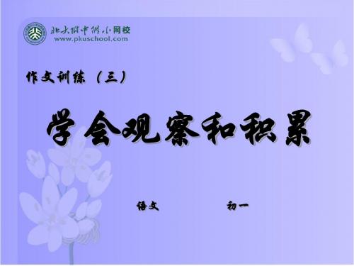 作文训练(三)