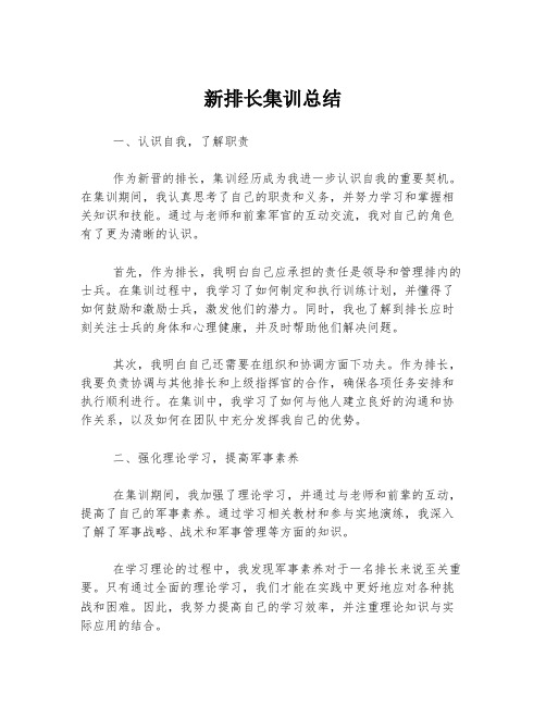 新排长集训总结