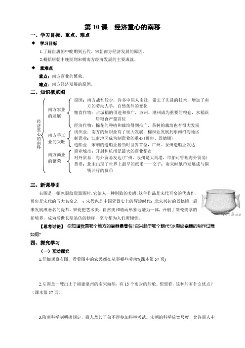 人教版七年级下册历史   第10课  经济重心的南移第10课  经济重心的南移