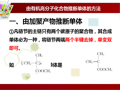 由有机高分子化合物找单体的方法