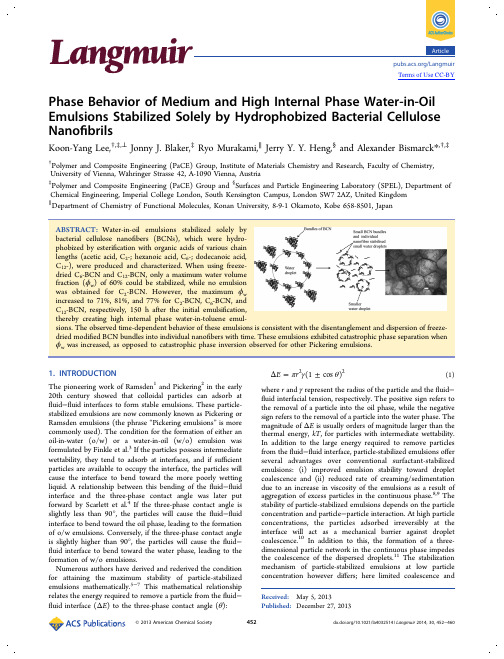 Phase Behavior of Medium and High Internal Phase Water-in-Oil