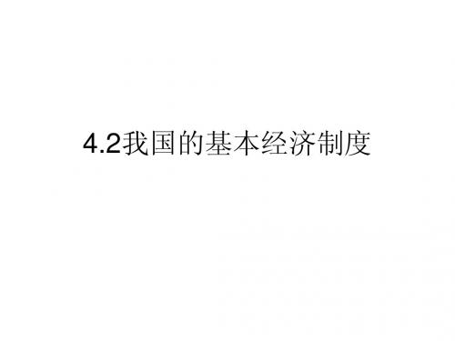 4.2我国的基本经济制度(简案)