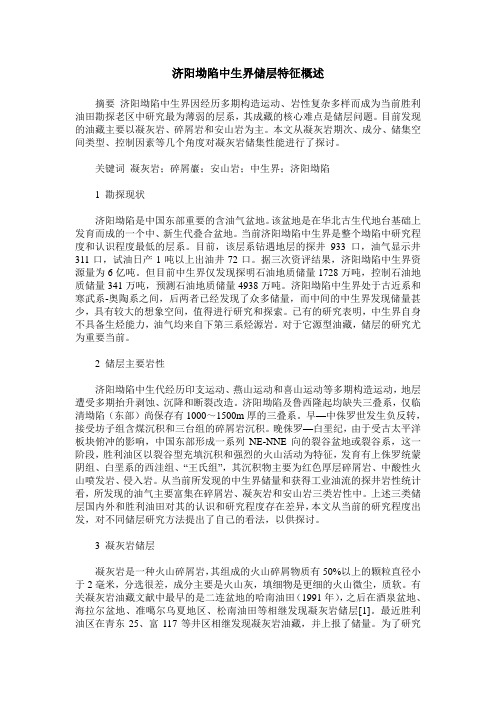 济阳坳陷中生界储层特征概述