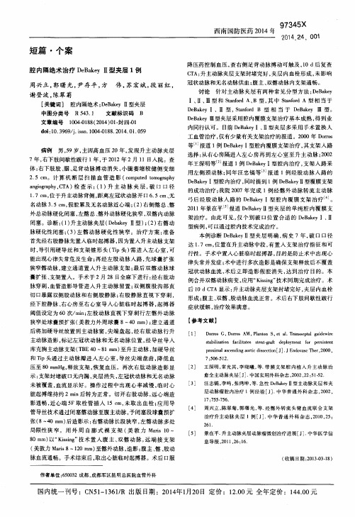 腔内隔绝术治疗DeBakeyⅡ型夹层1例