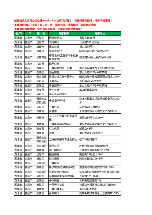 2020新版湖北省宜昌市茶具工商企业公司商家名录名单联系电话号码地址大全739家