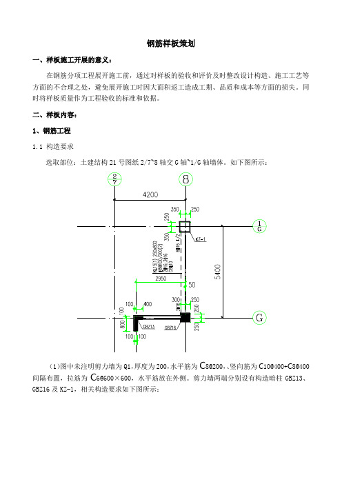 钢筋样板策划