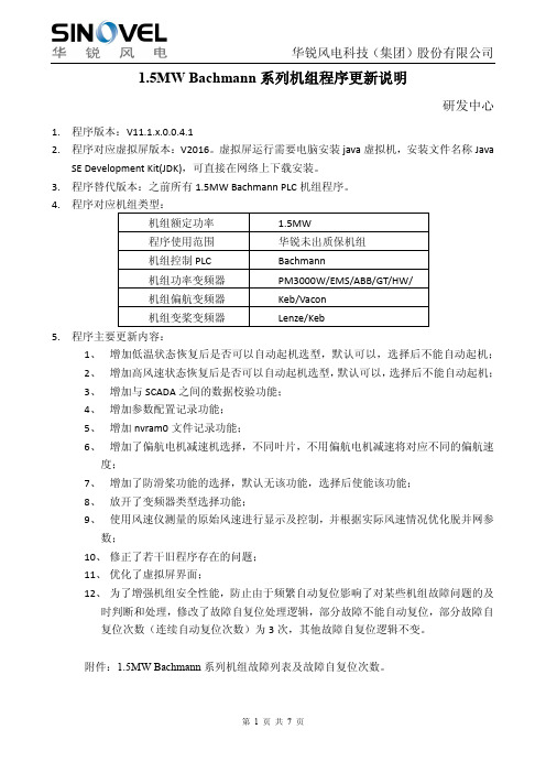1.5MW Bachmann系列机组程序升级说明