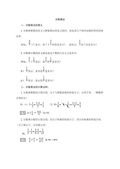 六年级数学重点知识归纳(最全)