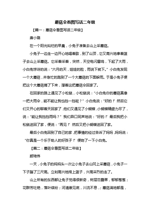 二年级作文：蘑菇伞看图写话二年级