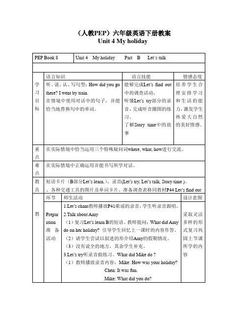 (人教PEP)六年级英语下册教案 Unit 4(1)