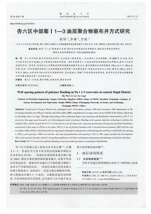 杏六区中部葡｜1—3油层聚合物驱布井方式研究