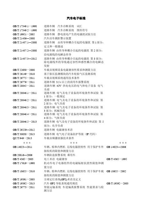 汽车电子标准