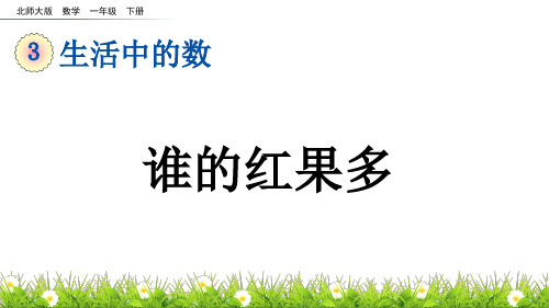 北师大版 数学一年级：谁的红果多
