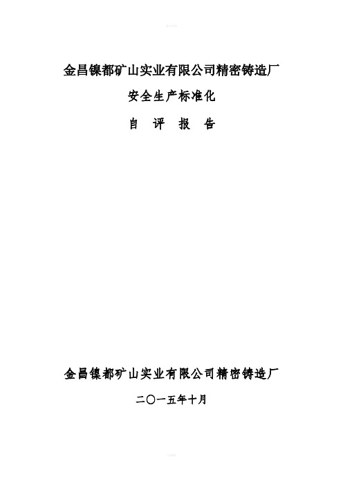 金昌镍都矿山实业有限公司精密铸造厂2015年安全标准化-金川集团