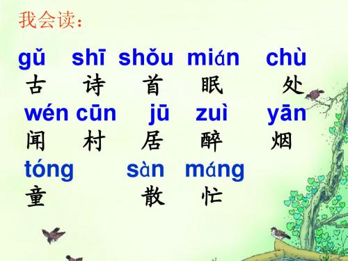古诗两首春晓村居