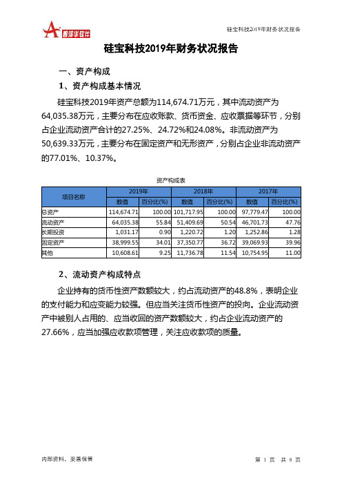 硅宝科技2019年财务状况报告
