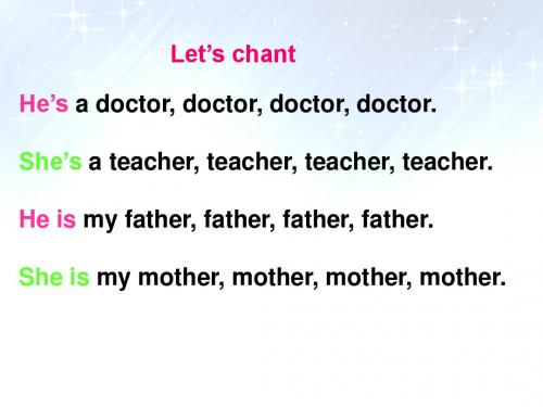 外研版(一起)一年级英语下Module1 Unit2 She’s a nurse课件1