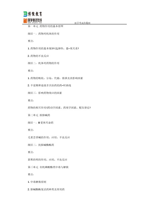 中西医助理医师考试大纲 实践技能