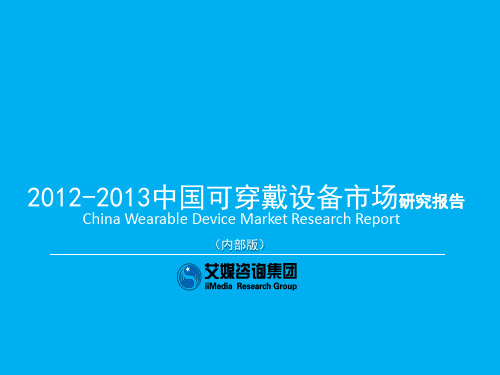 2012-2013中国可穿戴设备市场研究报告