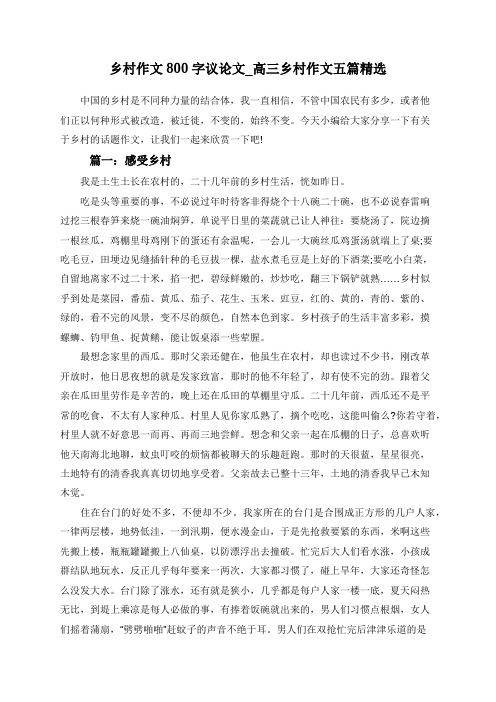 乡村作文800字议论文_高三乡村作文五篇精选
