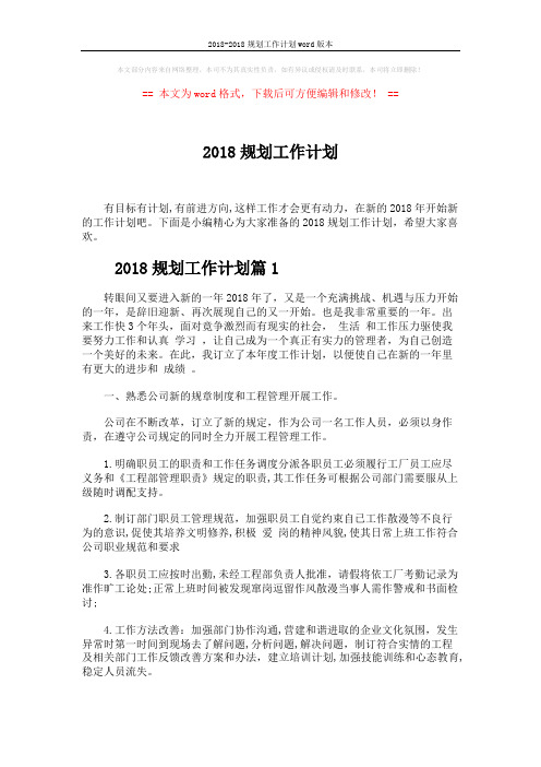 2018-2018规划工作计划word版本 (6页)