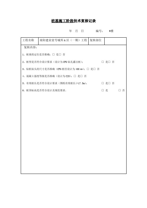 技术复核记录表 简化