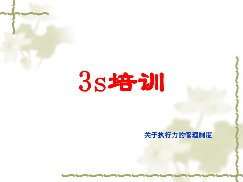 3s管理体系培训