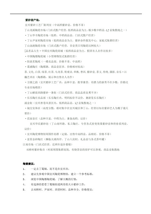 紫砂壶产地及价格