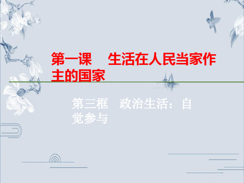 1.3政治生活：自觉参与(共20张PPT)公开课优质课件